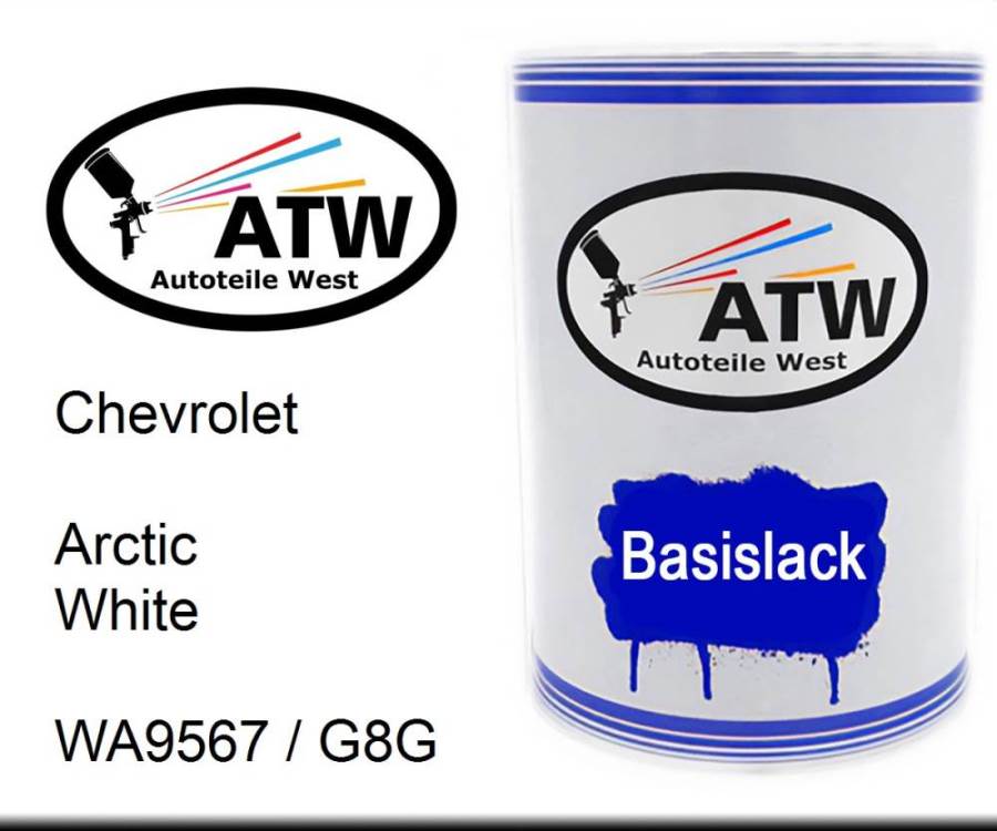 Chevrolet, Arctic White, WA9567 / G8G: 500ml Lackdose, von ATW Autoteile West.